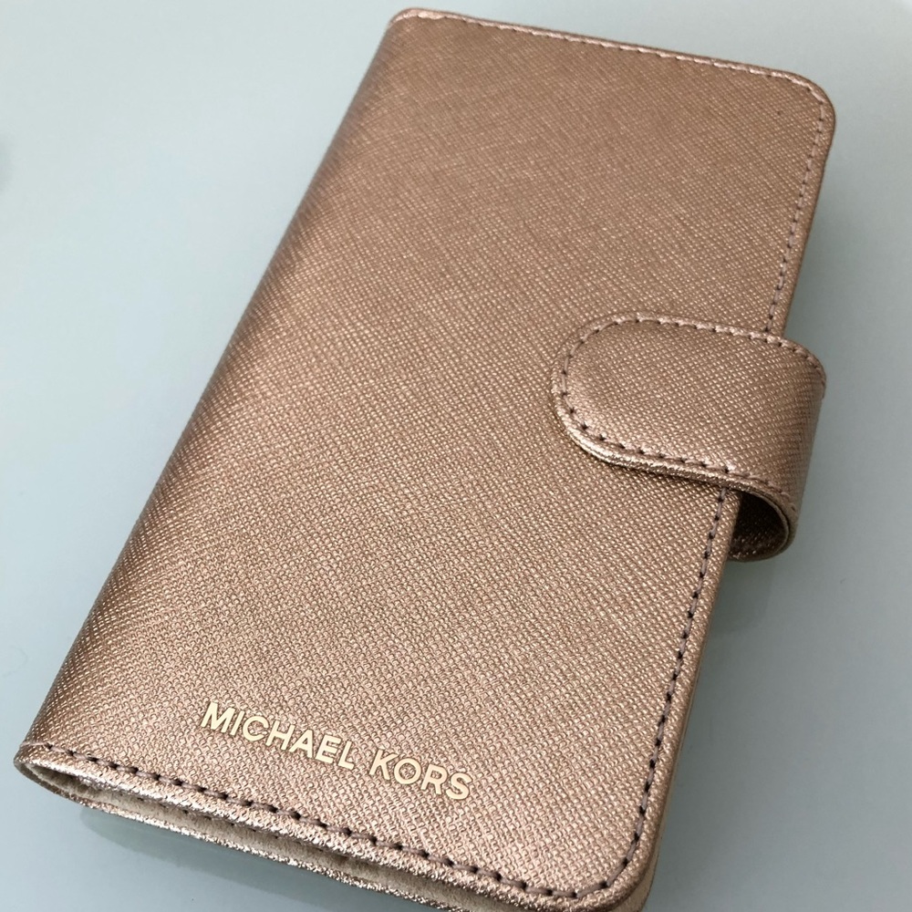 Metallic Gold Michael Kors iPhone X Case & Wallet